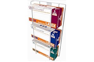 POLYCO Triple Glove Wall Mounted Surgical Glove Dispenser Wired Rack with Three Compartments for Gloves Aprons Wipes Holder
