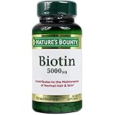 Nature's Bounty Biotin 5000mcg, 72 Tablet, Sa&ccedil;, Cilt ve Tırnak Sağlığı Desteği, Vitamin Takviyesi