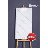 UKAB DEKOR Dekoratif L&uuml;ks Kendinden Yapışkanlı Esnek K&ouml;p&uuml;k Beyaz-Pvc Mermer Panel 30x60 Cm Banyo Wc Mutfak p016 Beyaz-D 30 x 