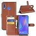 Produktbild DAYNEW für Huawei P Smart Plus 6.3" Hülle,[Eingebauter Magnet] [Ultra Slim] [Card Slot] Tasche Leder Flip Brieftasche Etui Schutzhülle für Huawei P Smart Plus 6.3"-Braun
