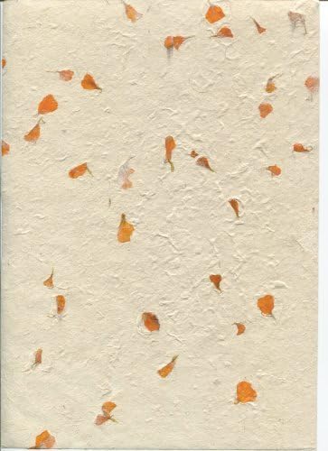 A4 Lokta Computer Paper - Marigold petals on Natural - 100 Sheets