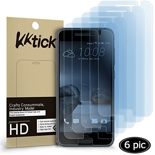 HTC One A9 Schutzfolien, KKtick [Hoch Definition Klar] Transparent Anti-Blase und Anti-Fingerabdruck Folien Schutzfolien Nicht-Klebrig Rückstand Screen Protector für HTC One A9(6 Pack) - 2