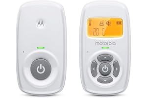 Motorola Nursery AM24 Baby Monitor Audio, Digital Bambini monitor con DECT, Visualizzazione della temperatura ambiente, Microfono con sensibilità, funzione di conversazione bidirezionale