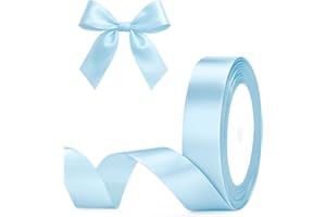 G2PLUS Ruban Satin Bleu Clair 20 mm x 22 m Ruban Cadeau Emballage- Pour Emballage Cadeau, à la main, Décoration