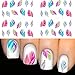 BOMIEN Feather Nail Art Water Transfer Sticker Rainbow Dreams Decal