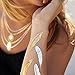 Metallic tattoos of the brand MyBeautyworld24 in different designs Flash Tattoos Body Tattoo bracelet necklace Body Decorations