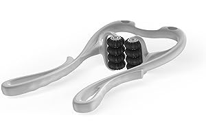 VOYOR-HEALTH Masseur de Cou, Manuel Masseur Cervical à 8 roues, Neck Massager Roller Pressure Point la taille et les jambes (Gris)