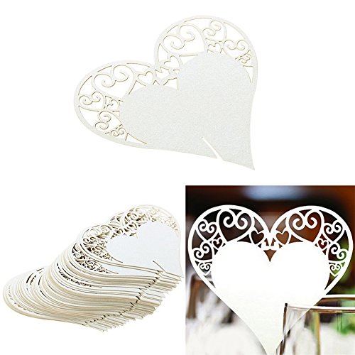 iShine 50PCS Tischkarten Platzkarten Papier Namenskärtchen Namenskarten für Hochzeit Party Deko - 4