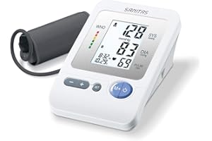 Sanitas SBM 21 Misuratore di Pressione Sanguigna da Braccio, per Circonferenze Braccio di 22-38 cm, 30 Posizioni di Memoria, fino a 4 utenti, Media dei Risultati, Batterie incluse