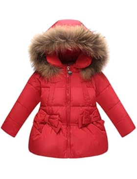 Happy Cherry Kinder Mädchen Mantel Winter Langarm Kindermantel Daunenmantel Einfarbig Wintermantel mit Kapuze...
