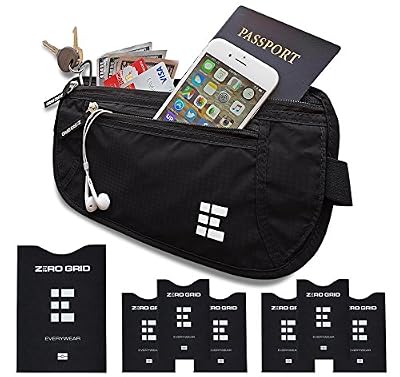 Zero Grid Ceinture Porte-Billets avec Blindage RFID - Pochette de Voyage & Porte-Passeport