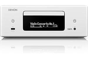 Denon RCD-N12DAB Sistema Compacto, Amplificador HiFi, Reproductor de CD, Radio por Internet, transmisión de música, HEOS Multiroom, Bluetooth y WiFi, AirPlay 2, Compatible con Alexa, 2 entradas