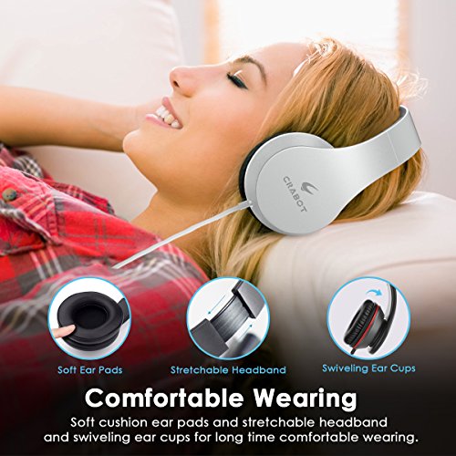 Crabot I65 On Ear KopfhÃ¶rer Tragbarer und Faltbarer Headset mit Mikrofon LautstÃ¤rkeregelung Freisprech-und Faltfunktion bequemen verstellbaren Ohrmuscheln geeignet fÃ¼r iPhone Smartphones PC und MP3