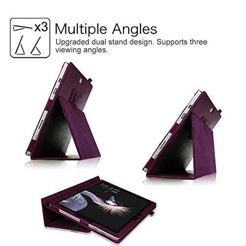 Fintie Microsoft Surface Pro 4 / Surface Pro 2017 Hülle Case – Hochwertige Kunstleder Slim Fit Stand Tasche Schutzhülle Etui Cover mit Stylus-Halterung für Microsoft Surface Pro 4 / Surface Pro 2017 (12,3 Zoll) Tablet-PC, Lila - 5