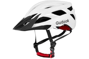 Gudook Casco da bicicletta adulto per uomo – Caschi da bicicletta da donna – Casco da bicicletta certificato leggero regolabile con visiera rimovibile per mountain bike e bici da corsa