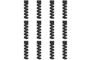 UCABLES 12 Unidades Protector de Cable Espiral - Para Cables Lightning iPhone y Macbook, Tipo C, Micro USB, Ethernet, Cargador, Auriculares, Ratón, Teclado - Hecho en Silicona Flexible - Universal - Negro