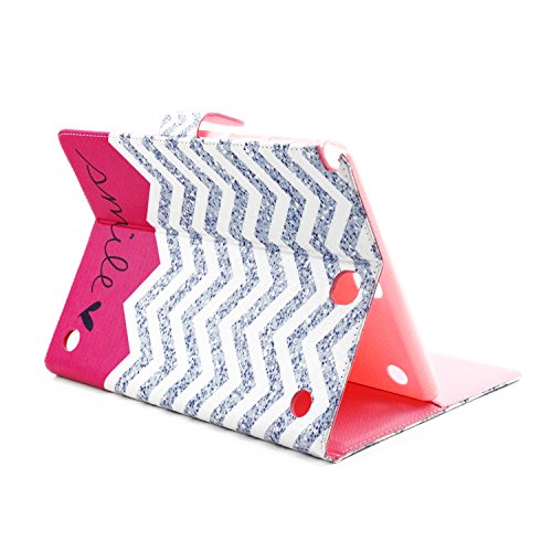 Galaxy Tab A 9.7 SM-T550 Hülle, Deenor Cute Colorful Design Flip Tasche PU Leder Abdeckung Stand Schutzhülle für Samsung Galaxy Tab A 9.7 SM-T550. (Wavy) - 4