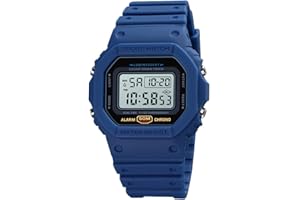 ROSEBEAR Herren Digital Quarz Uhr,StoßFeste Unisex Digital Uhren 50M wasserdichte Outdoor Sportuhr Nachtsicht Elektronische Uhr Pu-Armband