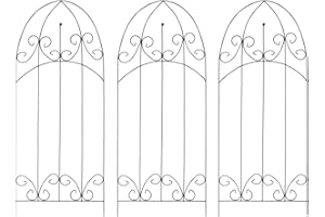 vidaXL 3X Supports pour Plantes Grimpantes Rosier Fleurs de la Passion Clématites Jardin Patio Terrasse Extérieur Noir 40x100 cm Fer