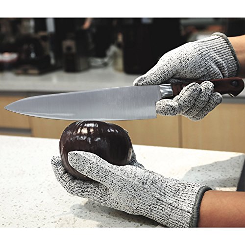 Schnittschutzhandschuhe – MYCARBON Schnittfeste Küchehandschuhe Handschuhe Schnittschutzklasse 5 EN 388 CE für Küche Baustelle Gartenbau Schutzhandschuhe Einsatzhandschuhe (S) - 5