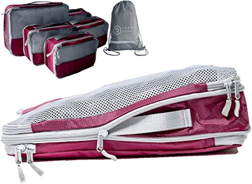 TRAVEL DUDE Packing Cubes Set with Compression Pouches | Luggage Organiser for Suitcases Backpack Ba TRAVEL DUDE Packing Cubes Set with Compression Pouches | Luggage Organiser for Suitcases Backpack Ba