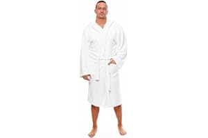 L.E.M.B. Hometrends Herren Damen Bademantel Kingston Microfaser Morgenmantel mit Kapuze