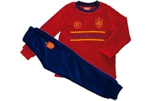 RFEF - Pijama Infantil de la Selección Español de Fútbol | Camiseta de Manga Larga + Pantalón Largo - Fabricado en Poliéster | Talla 8 Años