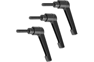 MroMax Lot de 5 poignées de serrage M5 x 20 mm en alliage d'aluminium avec filetage mâle réglable pour machine à tourner, travail du bois et équipement industriel, noir