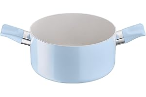 Lagostina Brezza, Casseruola Fonda a 2 Maniglie Antiaderente Ø 20 cm, Rivestimento Mineralia, Indicatore di Calore Thermo-Signal, Manici Rivettati, Compatibile con Induzione