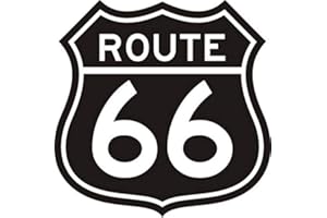 YOUNIKAT Pegatina de Ruta 66, color negro, 10 x 10 cm, escudo para moto, chopper, furgoneta, scooter, portátil, o como pegatina para coche, resistente a la intemperie, kfz_034