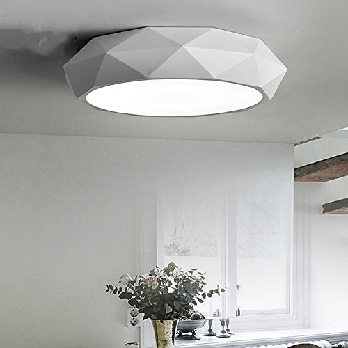 Preisvergleich Produktbild Moderne einfache geometrische Led Deckenleuchte für Wohnzimmer / Schlafzimmer / Studie / Restaurant Runde Lampen, weiß 52 * 52CM stufenlos dimmen 36W