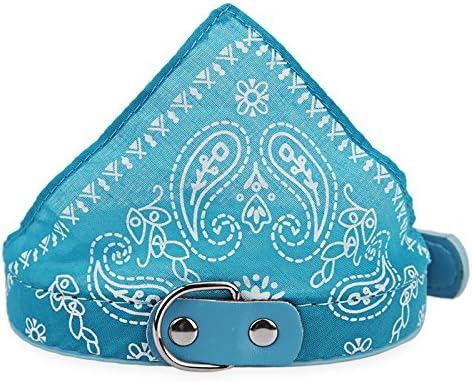 Doggie Style Store Light Sky Blue Dog Puppy Pet Paisley Neck Scarf Bandana Neckerchief Collar Size M