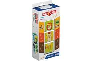 Geomag MagiCube 109 Blister - Savane Animals - Constructions Magnétiques et Jeux Educatifs, 3 Cubes Magnétiques