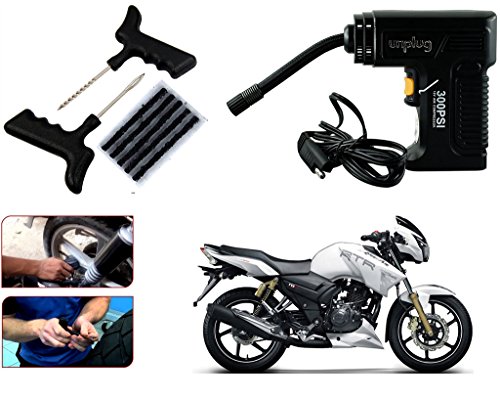Unplug Clip Terminal Inflator For Car /Bike/Motorcycle/Scooty With Puncture Repair Kit -UNP TIF00B410 (Black)with 1 Year Warranty For - TVS Apache RTR 180 RS.1449 (34.00% Off) - Amazon