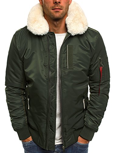 OZONEE Herren Winterjacke Steppjacke Sweatjacke Wrmejacke Jacke Parka Gesteppt J.BOYZ X1026K Grn L