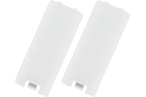 DISWOE 2 x Assecure Replacement White Wii Wireless Remote Control Controller Battery Cover Case Shell Rear Back