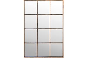 Antic by Casa Chic - Specchio da parete finestra in rame - 90x60 cm rettangolare - Metallo verniciato a polvere