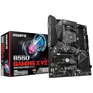 GIGABYTE AMD B550 Gaming X V2 Motherboard with 10+3 Phases Digital Twin Power Design, Enlarged Surface Heatsinks, PCIe 4.0 x16 Slot, LAN with Bandwidth Management,Q-Flash Plus