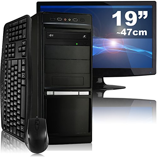 Multimedia-PC tronics24 Optimus a5374S Komplett-Set | AMD A4-5300 2x 3.4GHz | 4GB RAM | AMD HD7480D 2GB | 1000GB HDD | DVD-RW | Gigabit-LAN | 7.1 Sound | 47cm (19") TFT | Tastatur | Maus