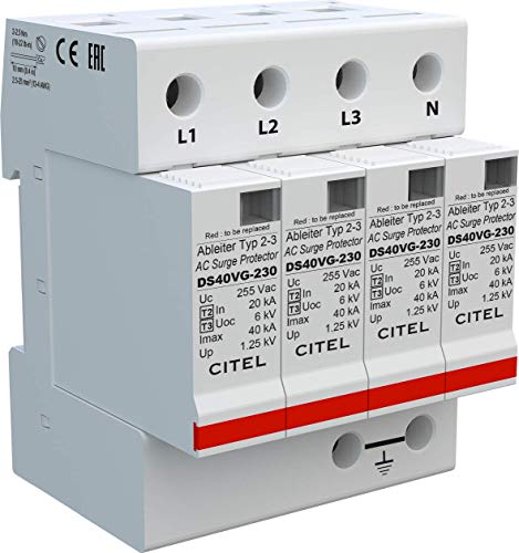 DS44VGS-230 | CITEL 3 PHASE+N SPD 230/400V TYPE 2 IMAX 40KA CM REMOTE SIGNAL +VG