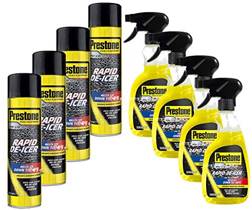 PrestoneTrigger De-Icer 500ml x4 + Spray Can 600ml x4