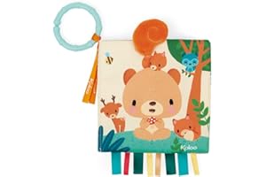 KALOO - Choo - Stoff-Aktivitätsbuch für Babys - Choo im Wald - Sensorische Entwicklung - Sehr weiches Material - 14 x 14 cm - ab Geburt, K971802