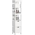 SoBuy Cassettiera bagno Mobile salvaspazio L30*P30*A144cm FRG126-W(Bianco)…