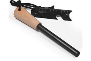 VIOFOTT Feuerstarter,Traditioneller Feuerstarter,Feuerstein-Blöcke,Feuerstahl mit Handmade,Feuerstein mit starkem Funkenflug für Camping, Outdoor, Survival(1er Set). (1)