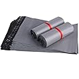 Pack of 100 | 6 x 9 Inch Size | Grey Mailing Postal Bags | Recycled Plastic Material | Waterproof | Postage Sack Envelope | Self Sealing Adhesive