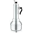 PGD Stainless Steel Premium Puttu Kodam Puttu Maker with Puttu Making vessel (kuzha) Steamer Plate, Metal Stick, Black Plastic Handle, Silver Lid & Bakelite knob - Assembly Required