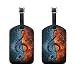 Produktbild COOSUN Violinschlüssel In Fiere Und Wasser Gepäckanhänger Reiseetiketten Tag Name Kartenhalter für Gepäck Koffer Tasche Rucksäcke, 2 STÜCKE