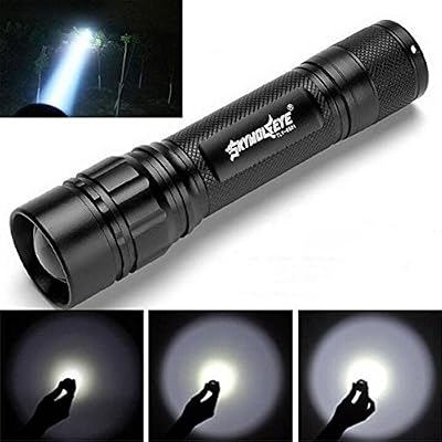 Internet 3000 Lumens Tactical LED CREE XML XPE lampe de poche Super Bright militaire de grade étanche titulaire Torche 3 Modes Alimenté par la batterie 1 x 18650 (non compris) (Noir, Unique taille)