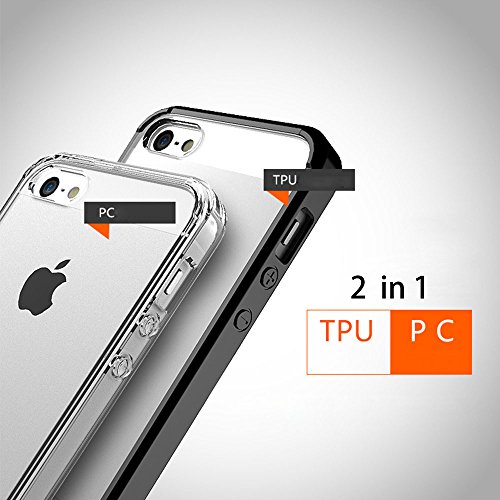Funda para iPhone 5 5S SE CLOUDSTOO Alta TPU Funda para Protecci n Gota y Choque Absorci n Trasera Dura Carcasa Parachoques- COLOR NEGRO reviews Funda para iPhone 5 5S SE CLOUDSTOO Alta TPU Funda para Protecci n Gota y Choque Absorci n Trasera Dura Carcasa Parachoques- COLOR NEGRO