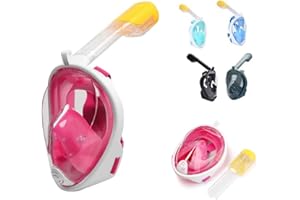 KWNRAOR Full Face Snorkel Mask,Snorkeling Diving Mask for Adults with 180° Panoramic View/Anti-fog Anti-leak Design/Sports Camera Mount.